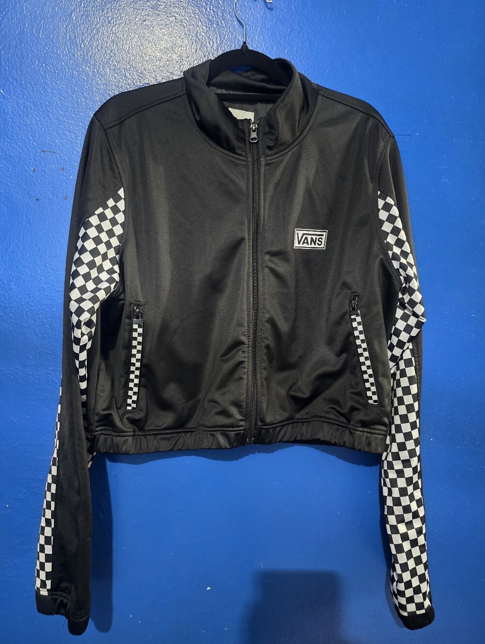 Vans Preowned Womens Cropped Racer Jacket Size Large